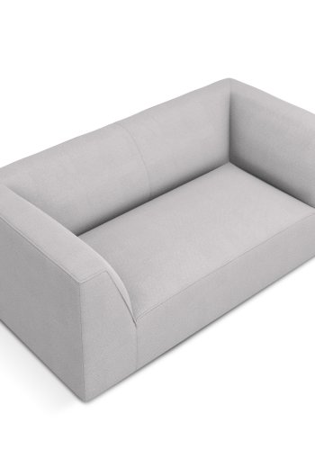 MICADONI Ruby sofa, 2 seter - grtt stoff og sort plast