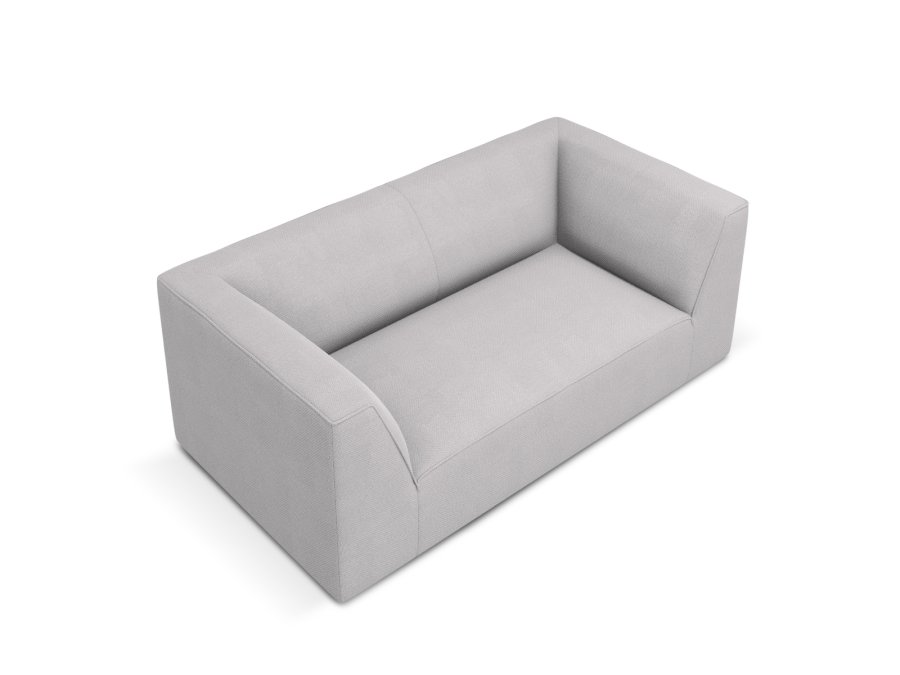 MICADONI Ruby sofa, 2 seter - grtt stoff og sort plast