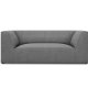 MICADONI Ruby sofa, 2 seter - grtt stoff og sort plast