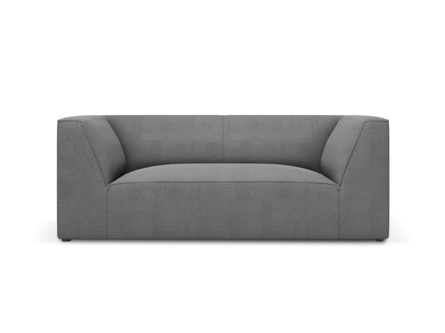 MICADONI Ruby sofa, 2 seter - grtt stoff og sort plast