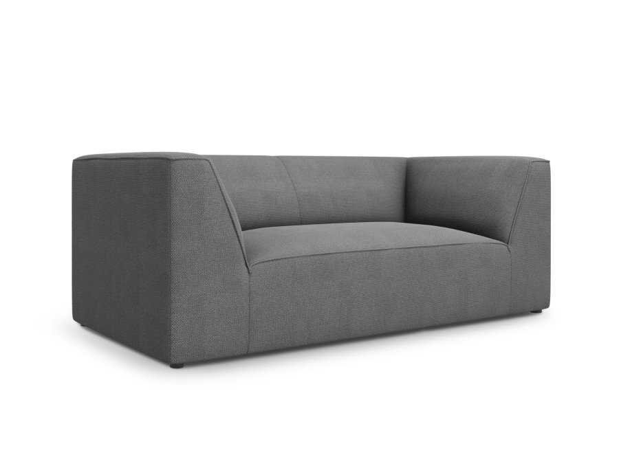 MICADONI Ruby sofa, 2 seter - grtt stoff og sort plast