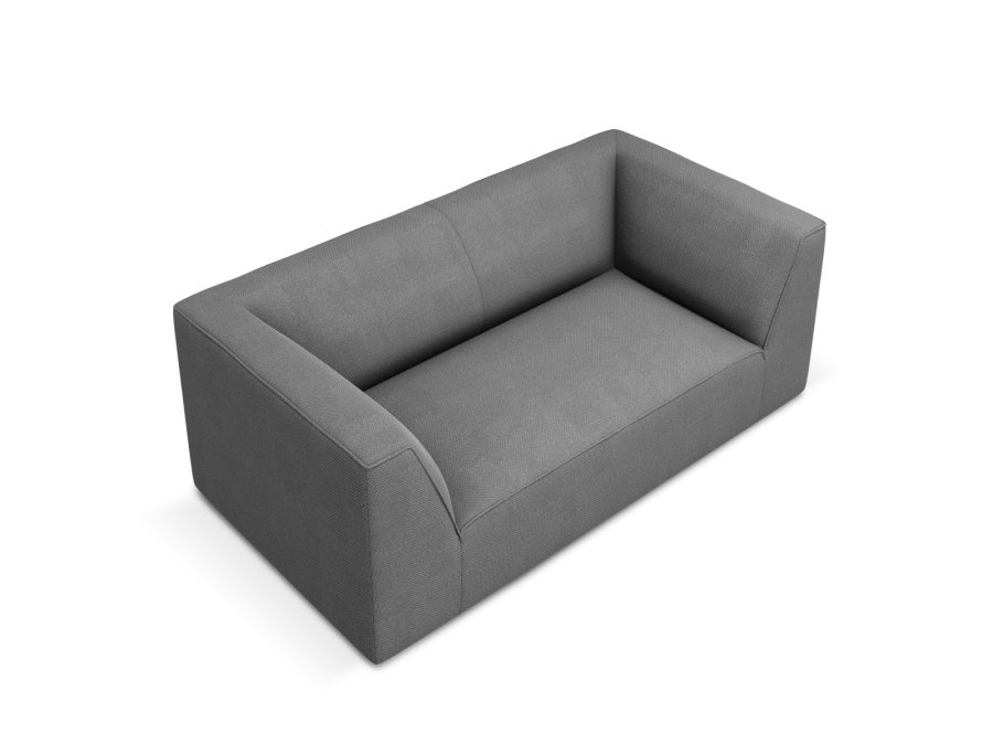 MICADONI Ruby sofa, 2 seter - grtt stoff og sort plast