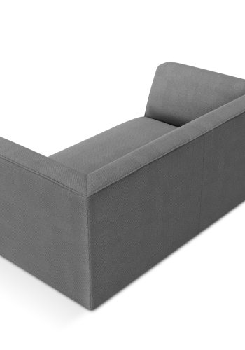 MICADONI Ruby sofa, 2 seter - grtt stoff og sort plast