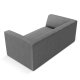 MICADONI Ruby sofa, 2 seter - grtt stoff og sort plast