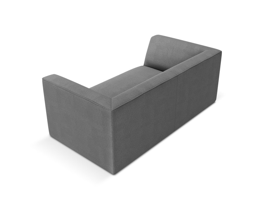 MICADONI Ruby sofa, 2 seter - grtt stoff og sort plast