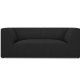 MICADONI Ruby sofa, 2 seter - svart stoff og sort plast