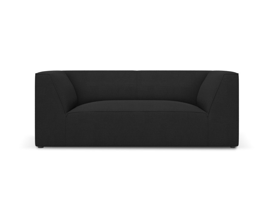 MICADONI Ruby sofa, 2 seter - svart stoff og sort plast