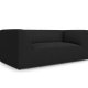 MICADONI Ruby sofa, 2 seter - svart stoff og sort plast