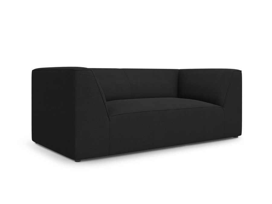 MICADONI Ruby sofa, 2 seter - svart stoff og sort plast