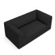 MICADONI Ruby sofa, 2 seter - svart stoff og sort plast