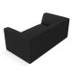 MICADONI Ruby sofa, 2 seter - svart stoff og sort plast