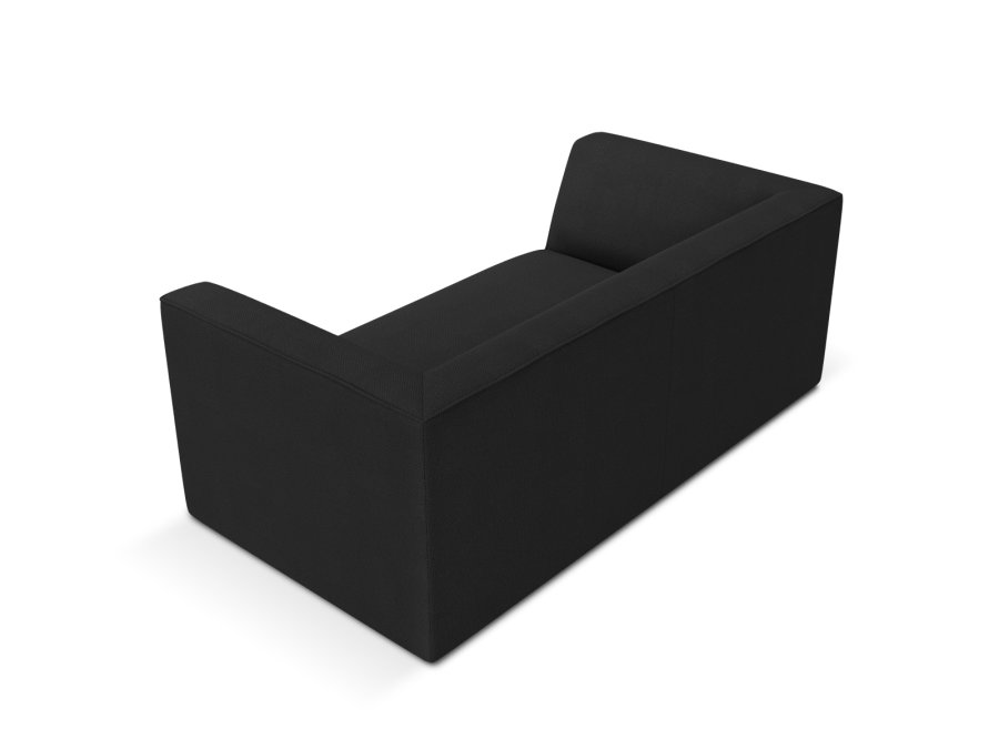 MICADONI Ruby sofa, 2 seter - svart stoff og sort plast