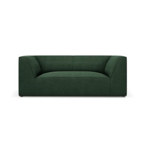 MICADONI Ruby soffa, 2 sittplatser - grnt tyg och svart plast