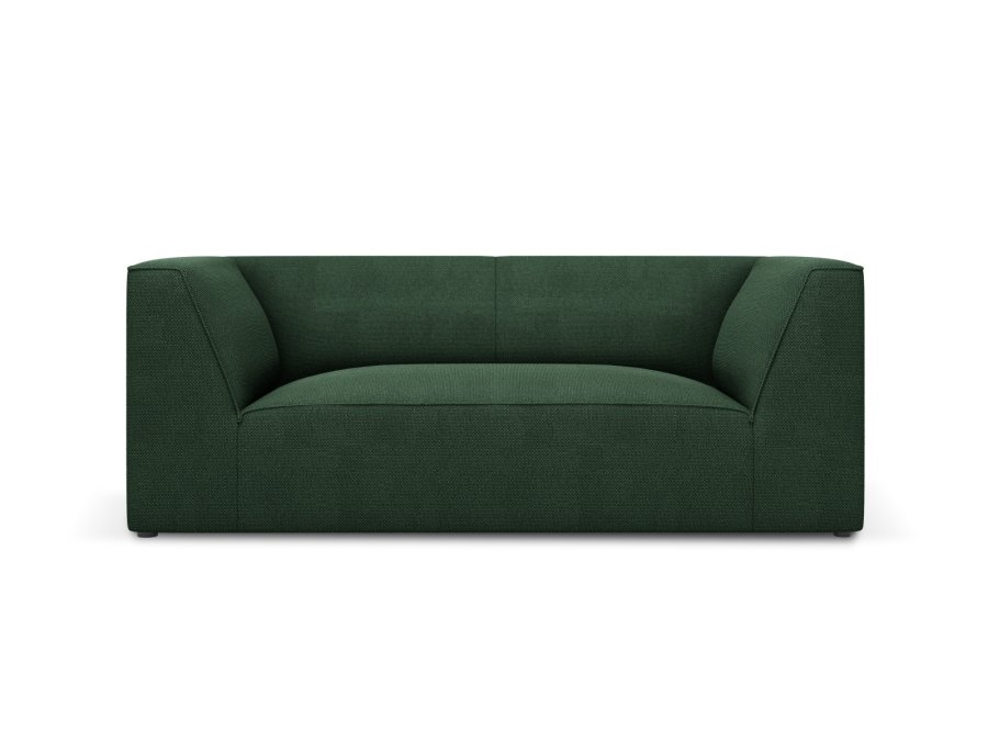 MICADONI Ruby sofa, 2 seter - grnt stoff og sort plast