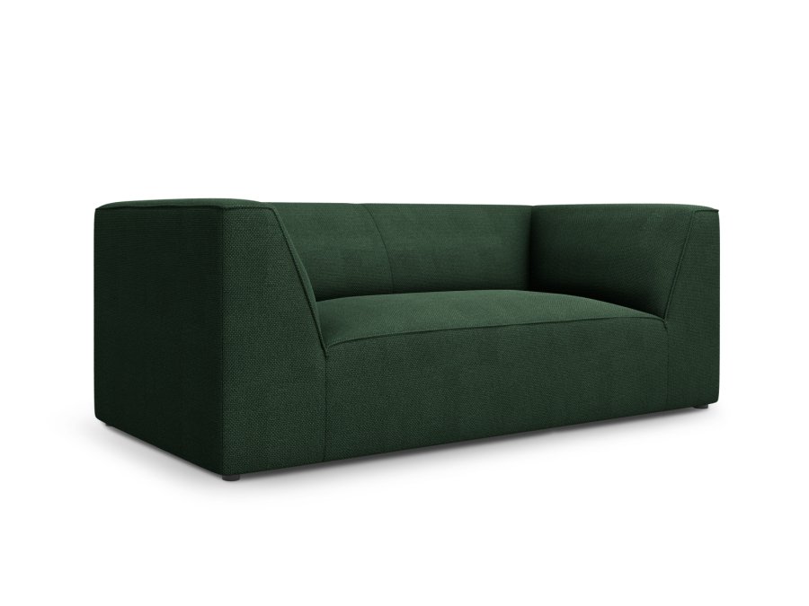 MICADONI Ruby sofa, 2 seter - grnt stoff og sort plast