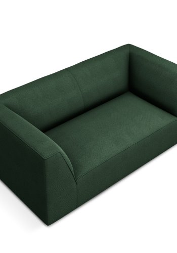 MICADONI Ruby sofa, 2 seter - grnt stoff og sort plast