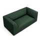 MICADONI Ruby sofa, 2 seter - grnt stoff og sort plast