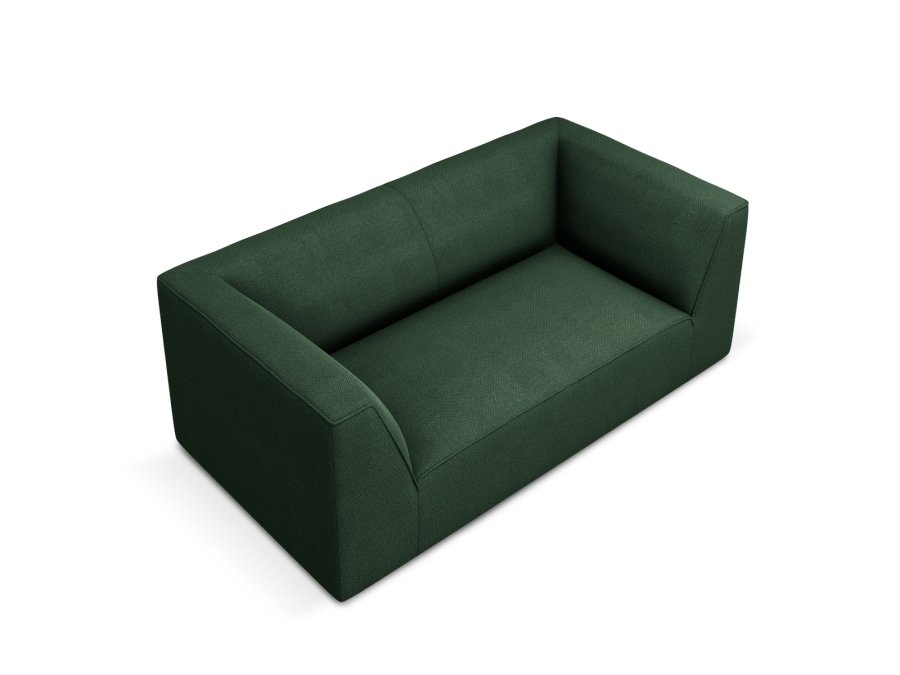MICADONI Ruby sofa, 2 seter - grnt stoff og sort plast