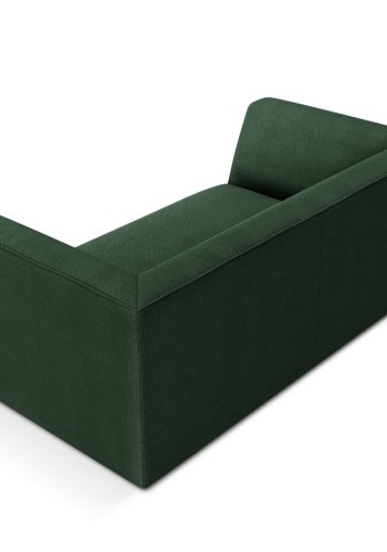 MICADONI Ruby sofa, 2 seter - grnt stoff og sort plast