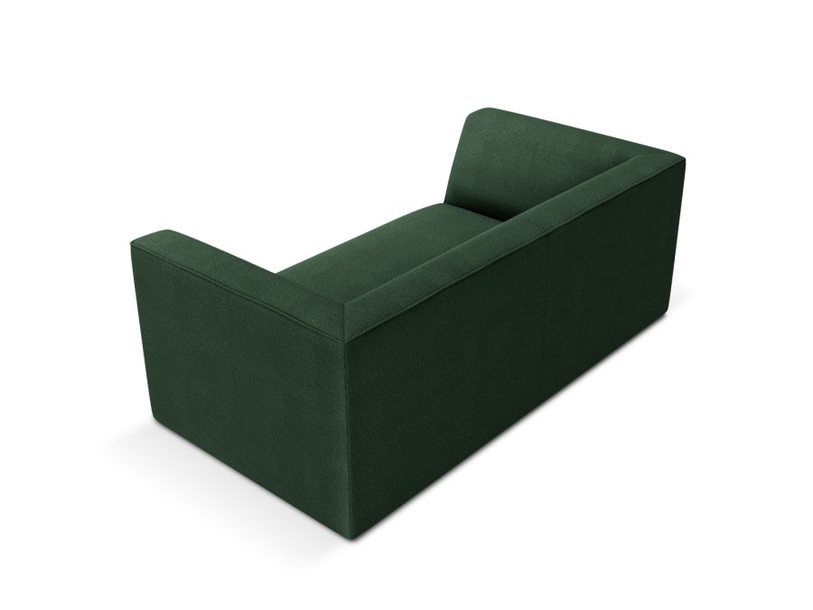 MICADONI Ruby sofa, 2 seter - grnt stoff og sort plast
