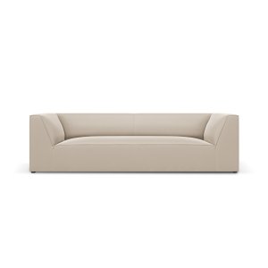 MICADONI Ruby sofa, 3 sder - beige fljl og sort plast
