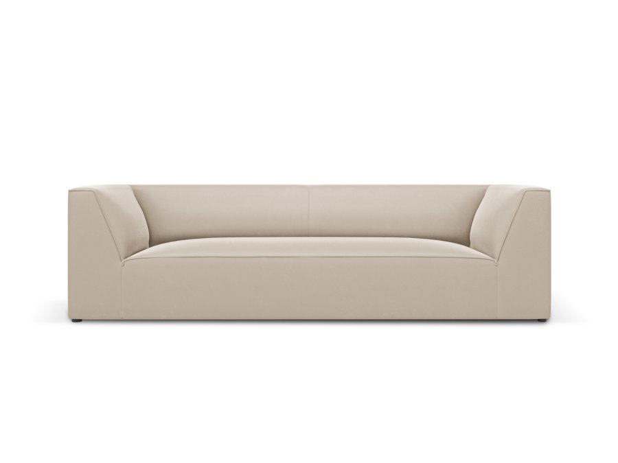 MICADONI Ruby sofa, 3 seter - beige flyel og sort plast
