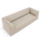MICADONI Ruby sofa, 3 seter - beige flyel og sort plast
