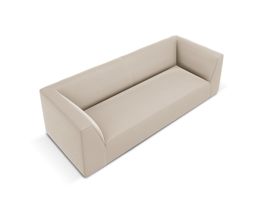 MICADONI Ruby sofa, 3 seter - beige flyel og sort plast