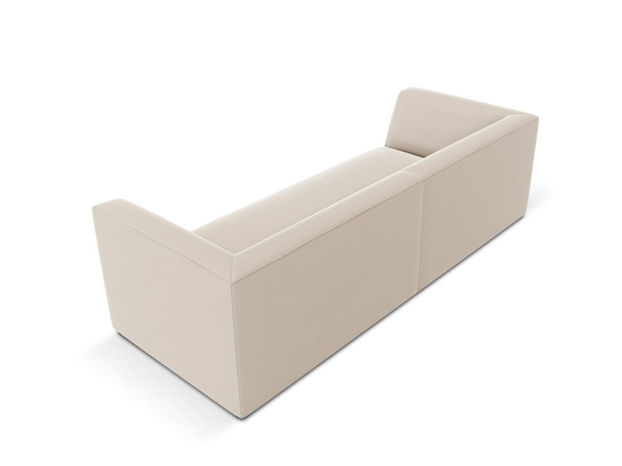 MICADONI Ruby sofa, 3 seter - beige flyel og sort plast