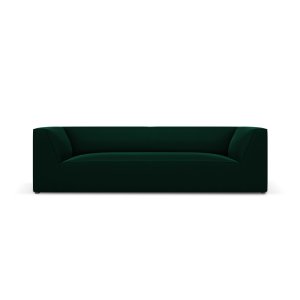 MICADONI Ruby sofa, 3 sder - grn fljl og sort plast