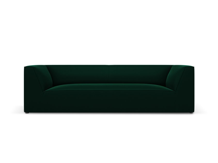 MICADONI Ruby sofa, 3 seter - grnn flyel og sort plast