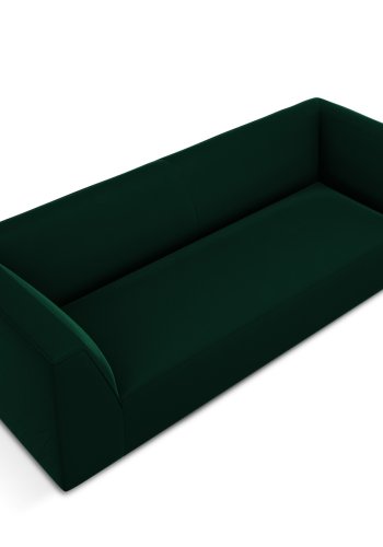 MICADONI Ruby sofa, 3 seter - grnn flyel og sort plast