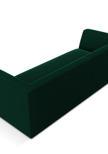 MICADONI Ruby sofa, 3 seter - grnn flyel og sort plast