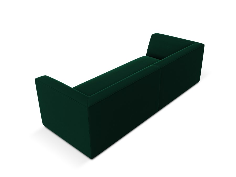 MICADONI Ruby sofa, 3 seter - grnn flyel og sort plast