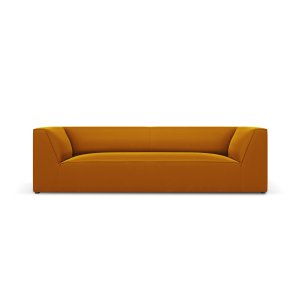 MICADONI Ruby sofa, 3 sder - gul fljl og sort plast
