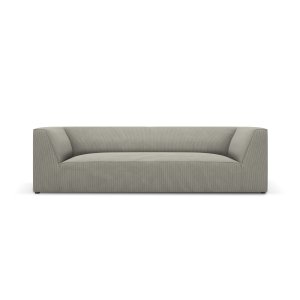 MICADONI Ruby sofa, 3 sder - gr corduroy fljl og sort plast