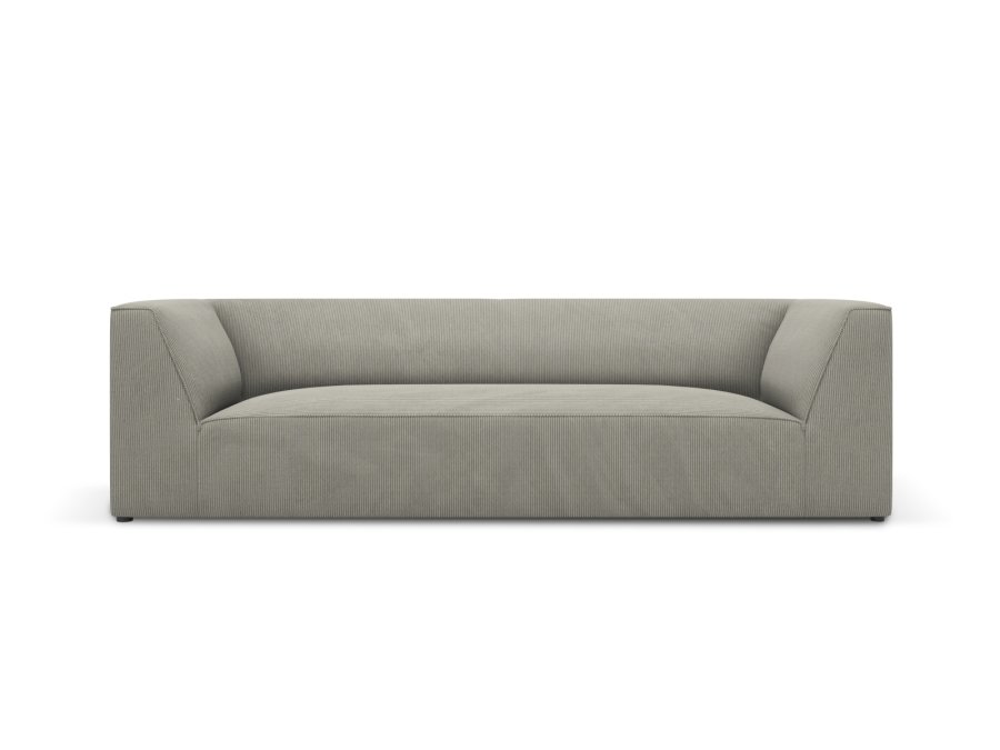 MICADONI Ruby sofa, 3 seter - gr kordflyel og sort plast