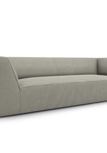 MICADONI Ruby sofa, 3 seter - gr kordflyel og sort plast