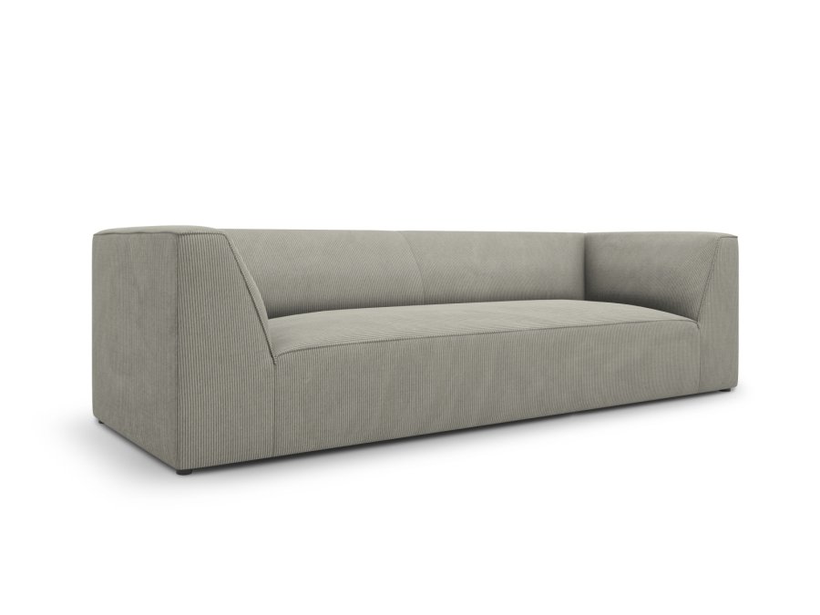 MICADONI Ruby sofa, 3 seter - gr kordflyel og sort plast