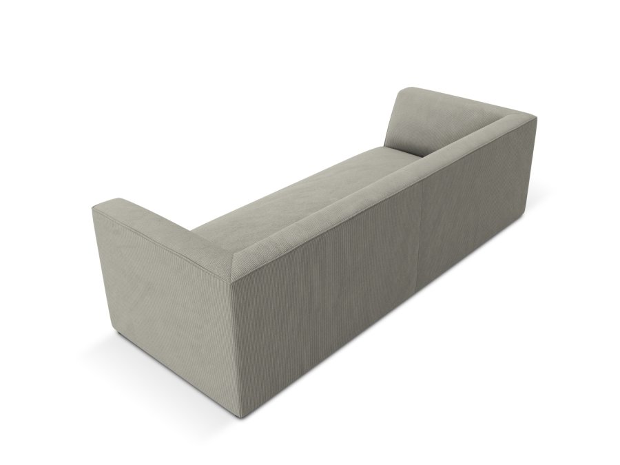 MICADONI Ruby sofa, 3 seter - gr kordflyel og sort plast