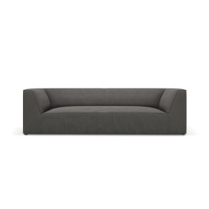 MICADONI Ruby sofa, 3 sder - gr corduroy fljl og sort plast