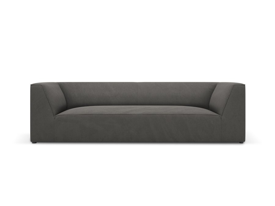 MICADONI Ruby sofa, 3 seter - gr kordflyel og sort plast