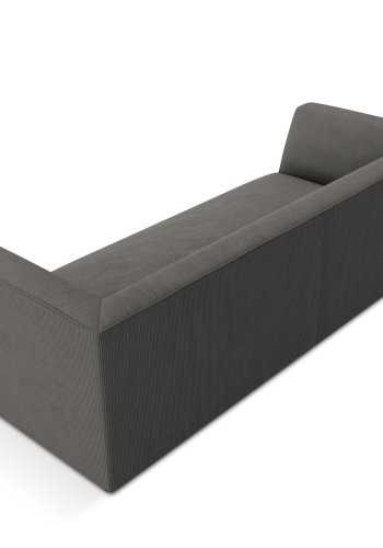 MICADONI Ruby sofa, 3 seter - gr kordflyel og sort plast
