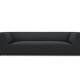 MICADONI Ruby sofa, 3 seter - svart kordflyel og sort plast