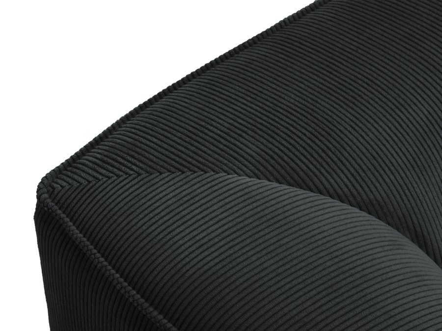 MICADONI Ruby sofa, 3 seter - svart kordflyel og sort plast