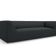 MICADONI Ruby sofa, 3 seter - svart kordflyel og sort plast