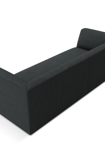 MICADONI Ruby sofa, 3 seter - svart kordflyel og sort plast