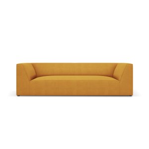 MICADONI Ruby sofa, 3 sder - gul stof og sort plast