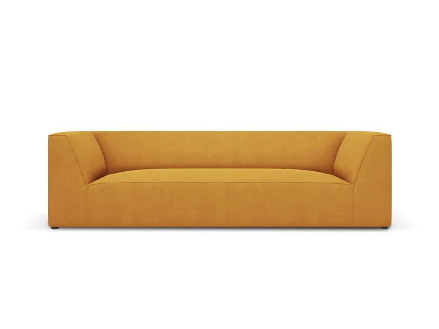 MICADONI Ruby sofa, 3 seter - gult stoff og sort plast