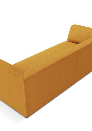 MICADONI Ruby sofa, 3 seter - gult stoff og sort plast